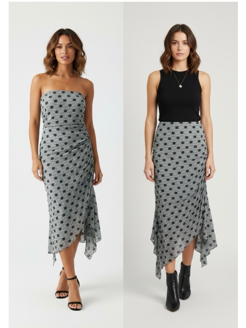 Free People Margot Women’s Size L Convertible Maxi Skirt-Dress Blue Gray